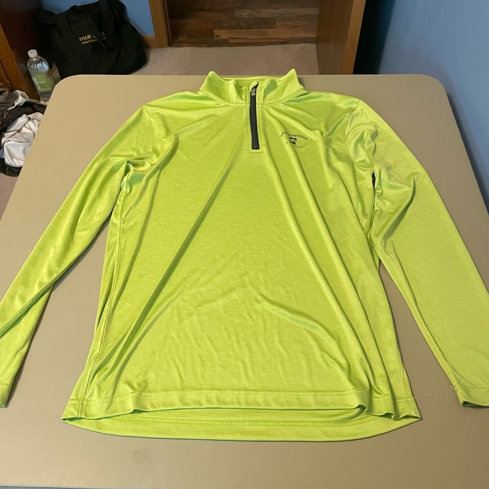 Outfitter Trading Co. M neon green quarter zip pullover